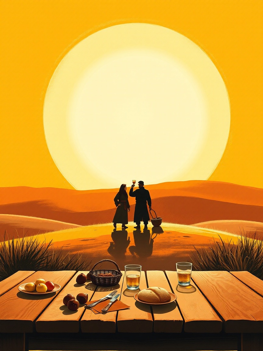 Cartel ilustrado: La Candela. Festival del Castaño en la Ruta de la Plata-Sierras de Béjar en Béjar