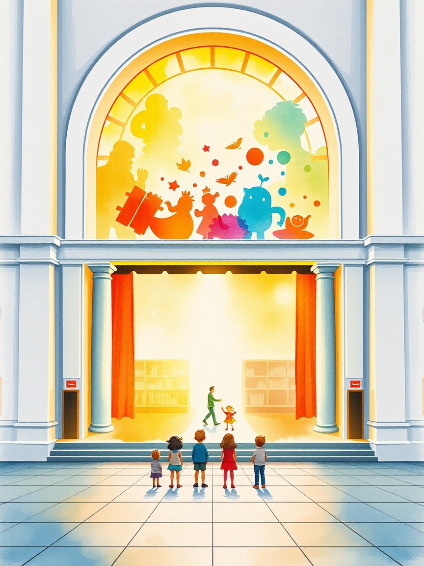 Cartel ilustrado: INFANTIL. 'Páginas Mágicas' por Rubén Reyeros. en Auditorio Carmen Laforet (Ciudad Lineal), Madrid