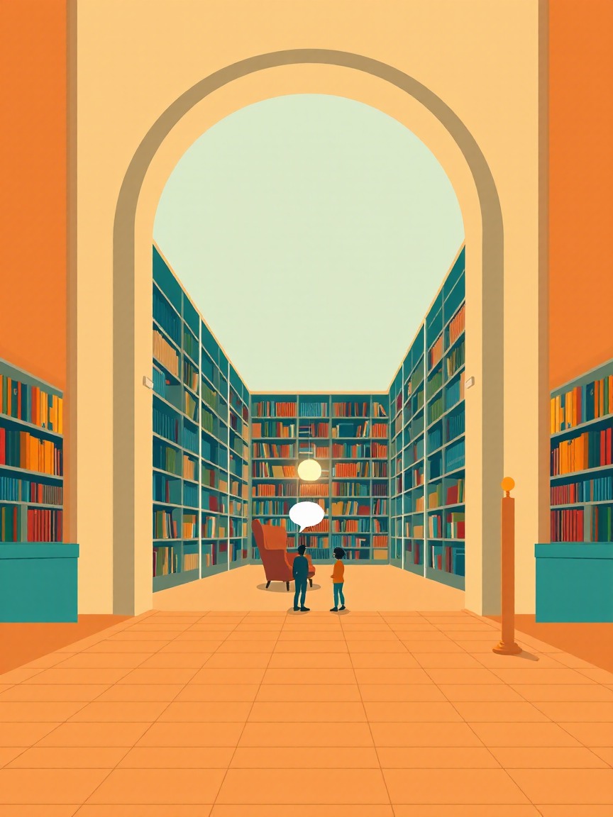 Locandina illustrata: English Conversation Club presso Biblioteca, Tordera
