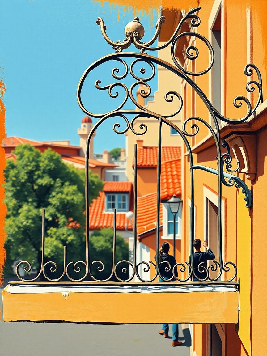 Illustriertes Plakat: Ruta Modernista – Les Corts, Barcelona