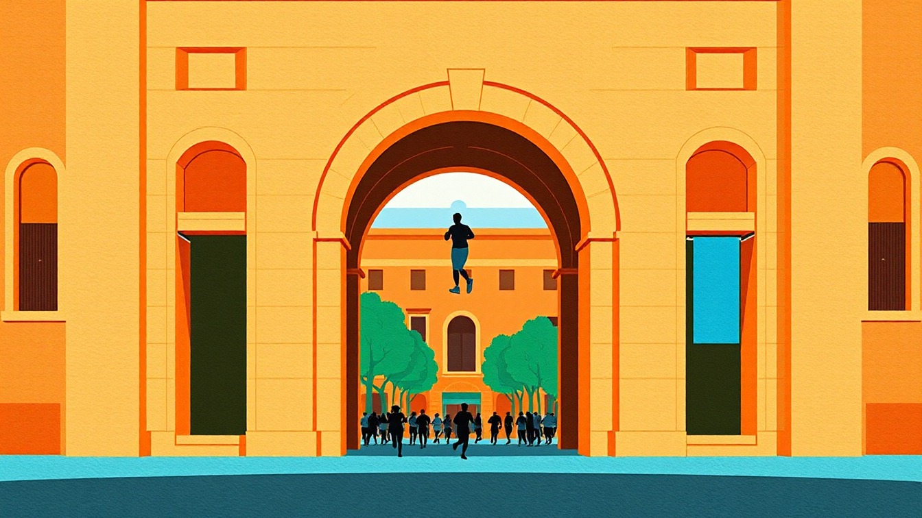 Cartel ilustrado: XVI Carrera Down Madrid en Parque Juan Carlos I, Madrid