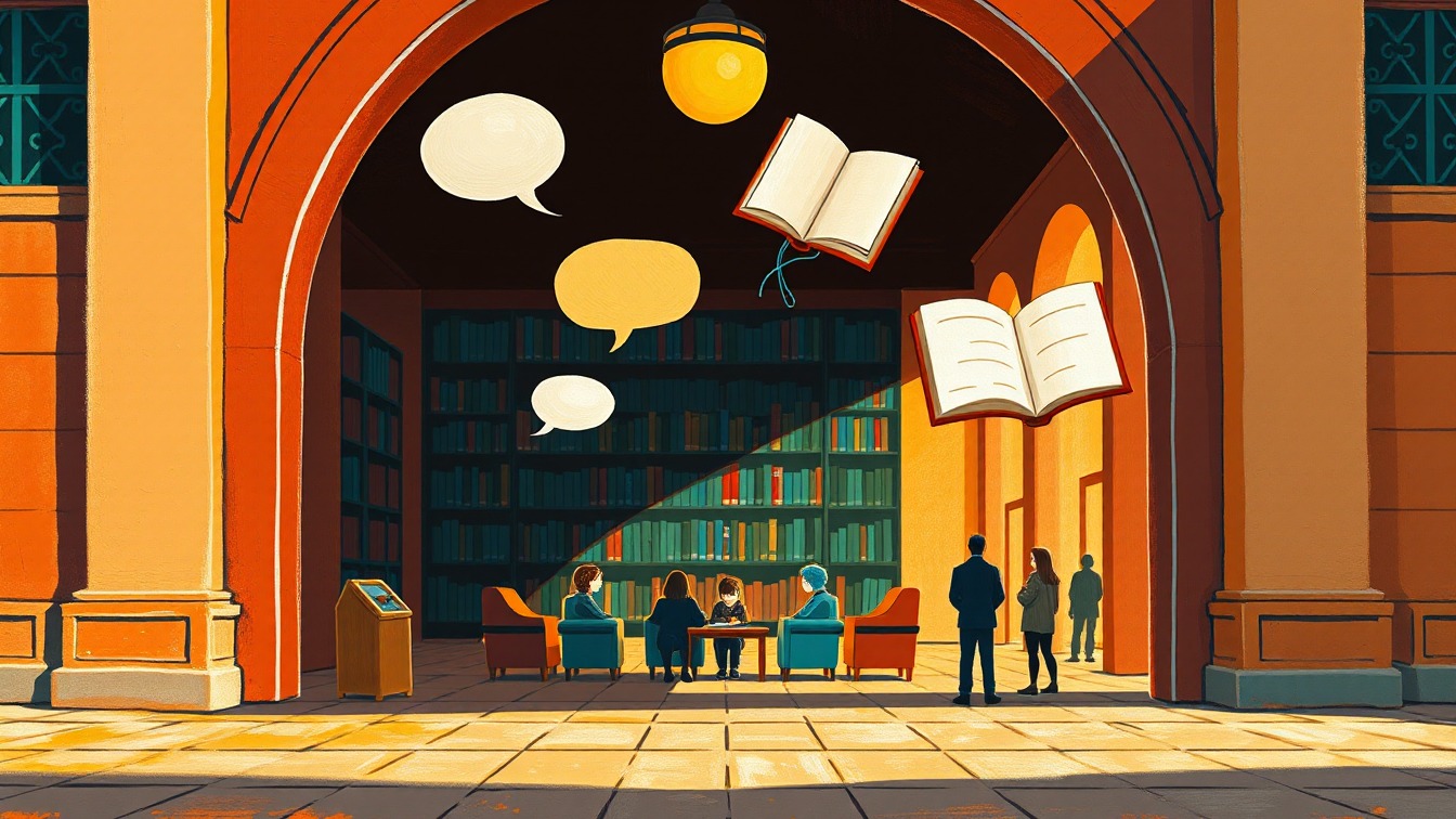Cartel ilustrado: Club de lectura La religión en la sociedad actual: la Biblia en Biblioteca Pública de Palencia