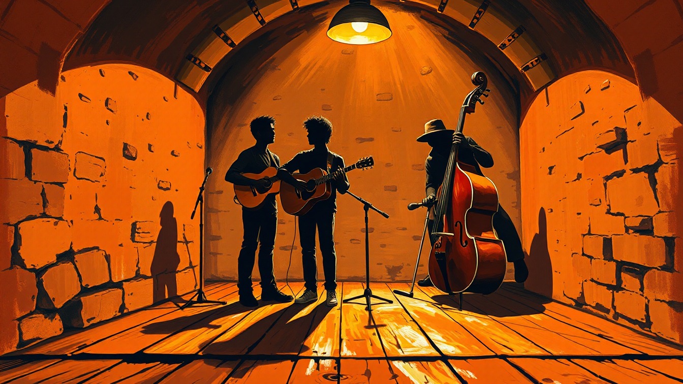 Cartel ilustrado: Música en directo en Factoría Cruzcampo en Factoría Cruzcampo, Sevilla