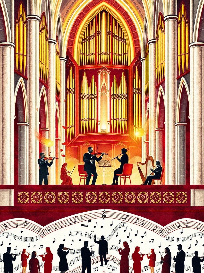 Locandina illustrata: 5a Tardor Musical a Mont-ral - Farena presso Església de Sant Andreu de Farena, Mont Ral