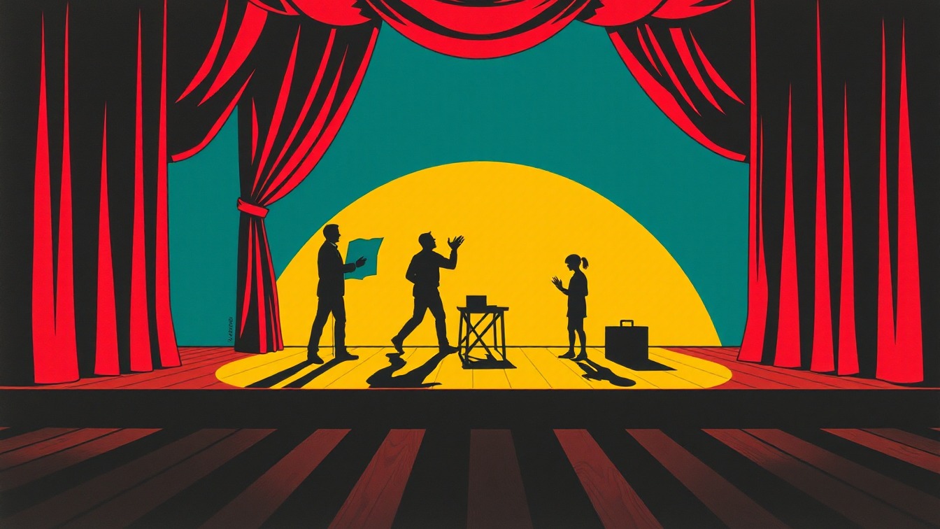 Cartel ilustrado: RRRRRAM (Ricardo Andrade Malo): "Conquistadon?t" en Teatro Campos Elíseos, Bilbao