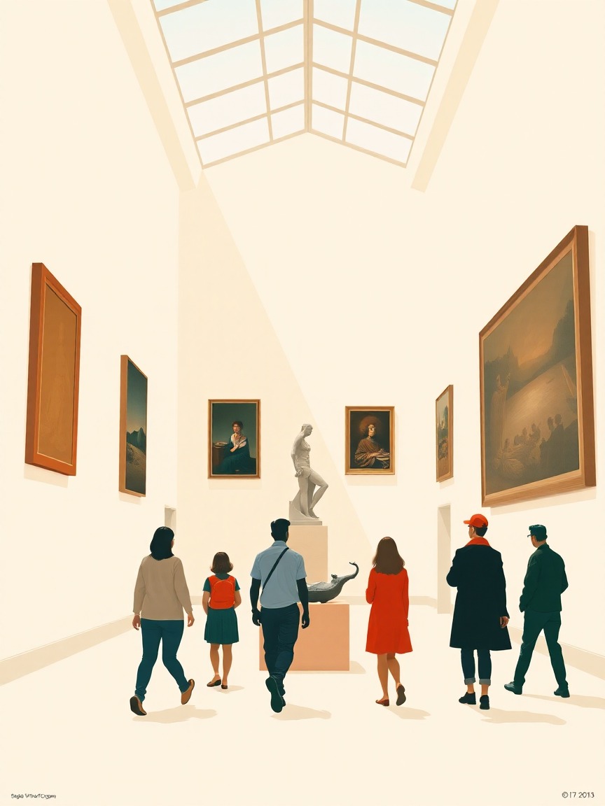 Locandina illustrata: Arte e misericordia presso Salas de exposiciones Conde Duque, Madrid