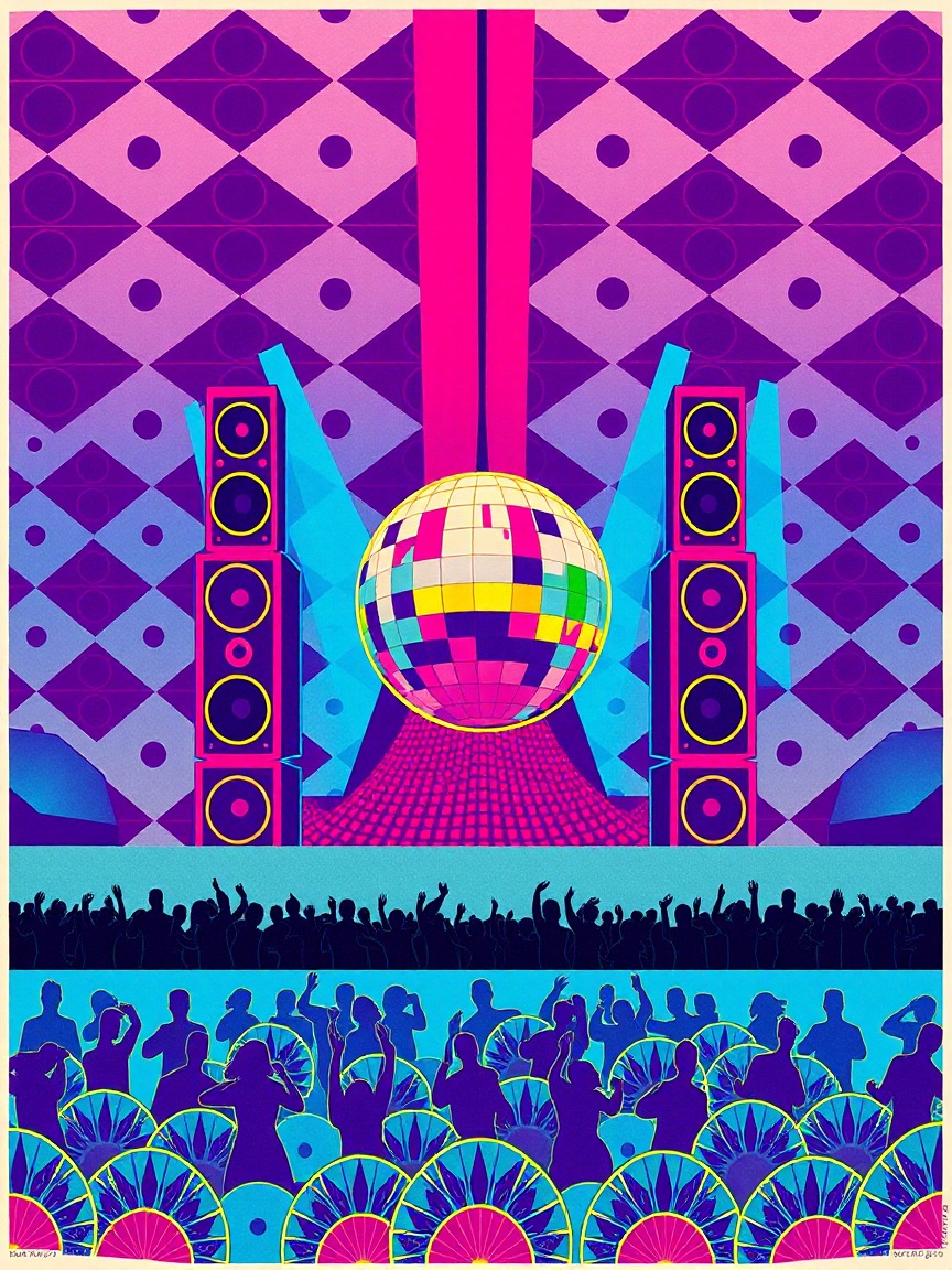 Cartel ilustrado: Guateque x Lux Summit en Port de Sitges, Barcelona