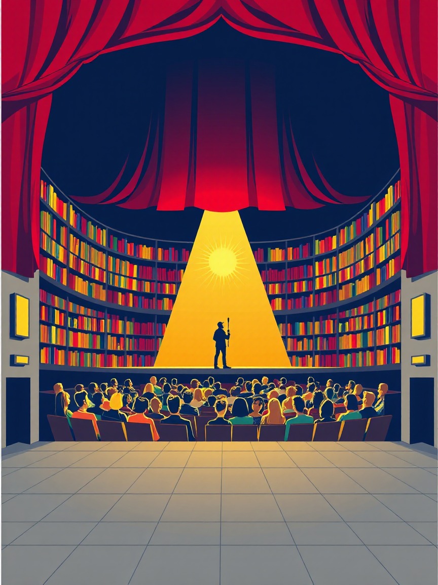 Cartel ilustrado: Biblioescena. '3 grados', con Óscar Escalante en Biblioteca Pública de Zamora