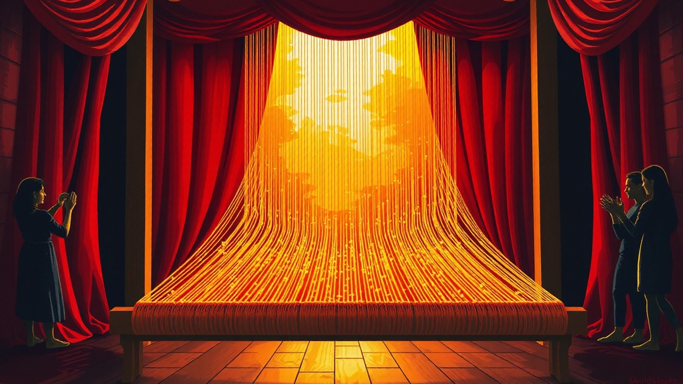Cartel ilustrado: Ciclo de Teatro de Txantrea 2026: "Mujeres que tejen luz" en Cuenca de Pamplona 24, Centro Comunitario Txantrea