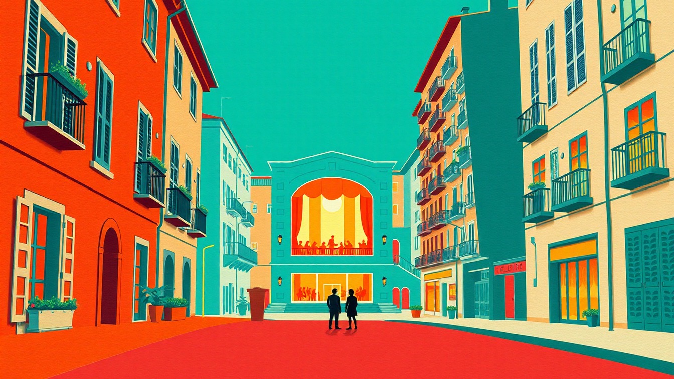 Cartel ilustrado: "La vida extraordinaria" en Teatro Arriaga, Bilbao