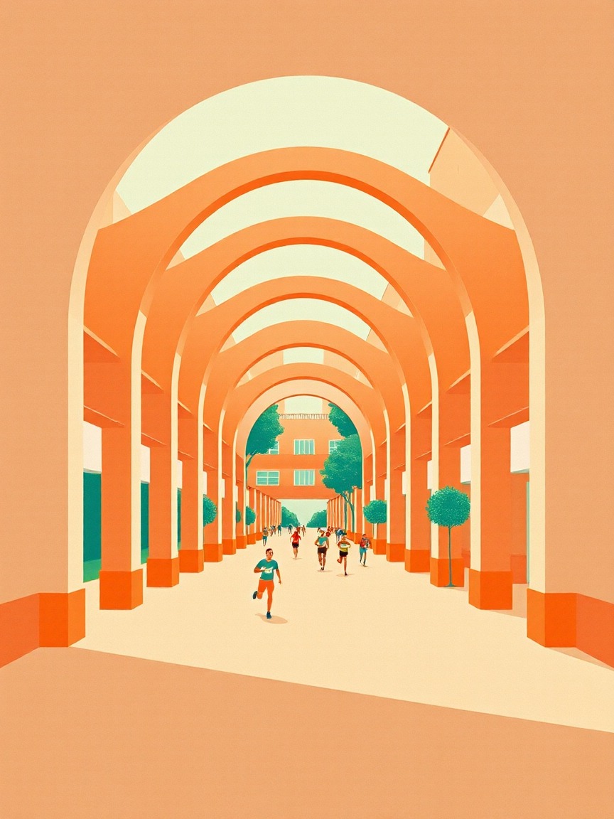 Cartel ilustrado: 6ª Carrera Solidaria de las Enfermedades Reumáticas en Parque Lineal del Manzanares, Madrid