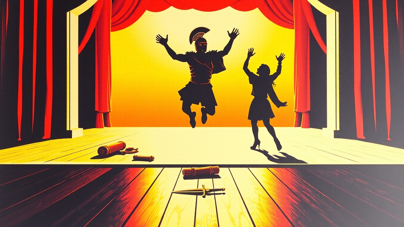 Cartel ilustrado: 'El romano' (FABULARIA TEATRO) en Teatro Municipal (Renedo de Esgueva)