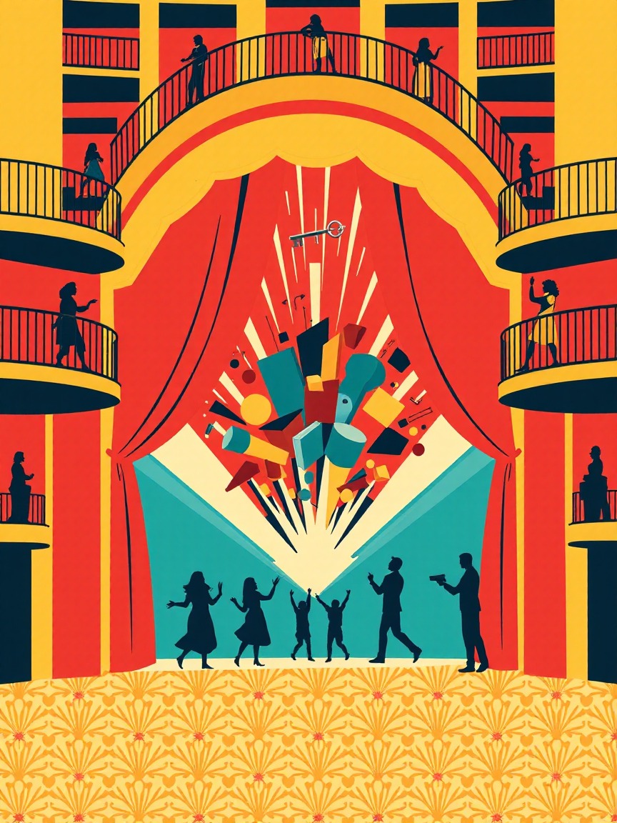 Cartel ilustrado: ANTZERKI AROA 2026: "Bi baso bat ur" en Escuela Navarra de Teatro, Pamplona