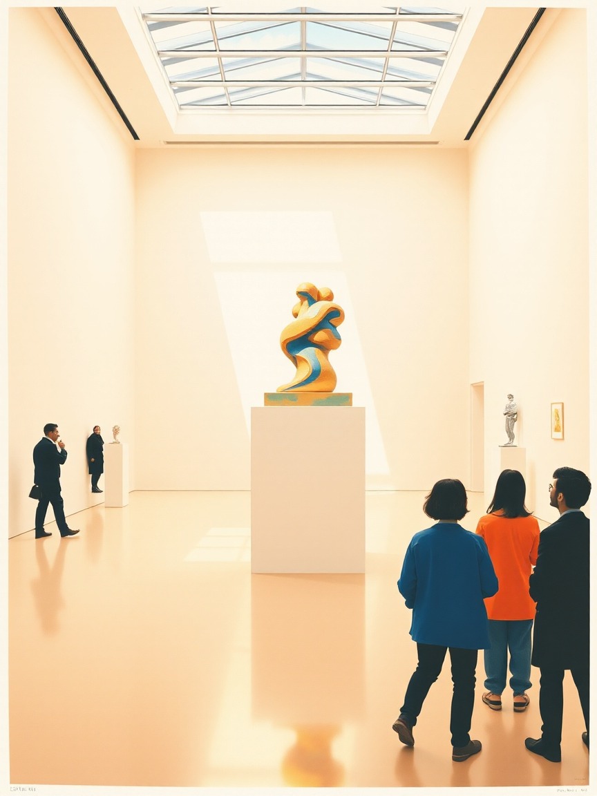 Illustrated poster: "On Being Human. An exploration of the human condition" at Alkar Contemporary. Mazarredo Zumarkalea, 33, Bilbao