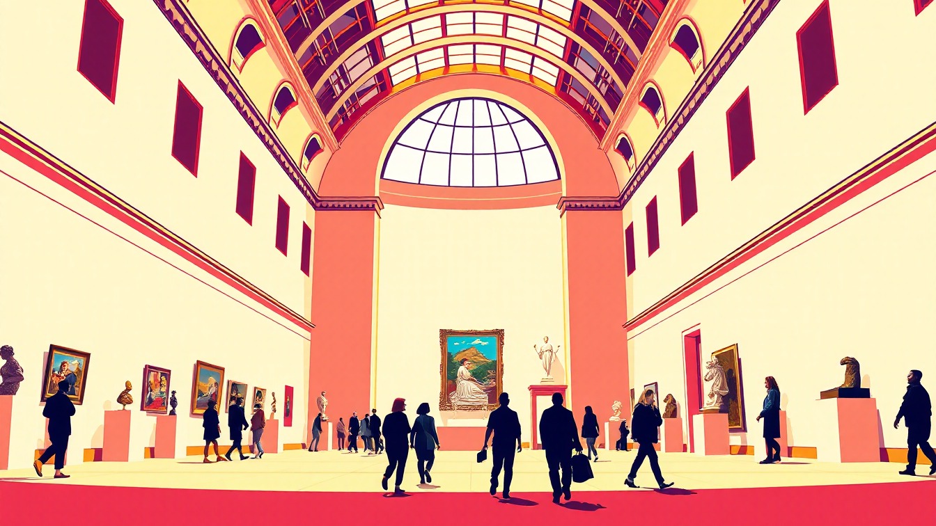 Locandina illustrata: Exposició "Art sacre italià del segle XX dels Museus Vaticans" presso Museu Diocesà de Barcelona, Barcellona