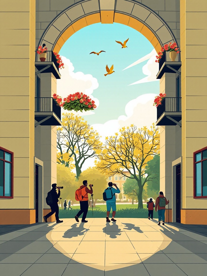 Cartel ilustrado: Itinerario Ornitológico Parque Emperatriz María de Austria en Parque Emperatriz María de Austria, Madrid