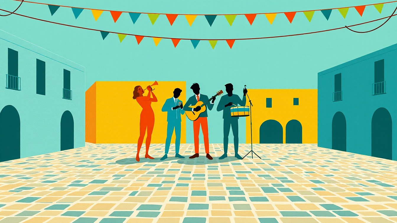 Cartel ilustrado: Programa Adarretatik 2026 - Festival de Música de Zarautz en Munoa, Musika Plaza eta Frontoi Txiki, Zarautz