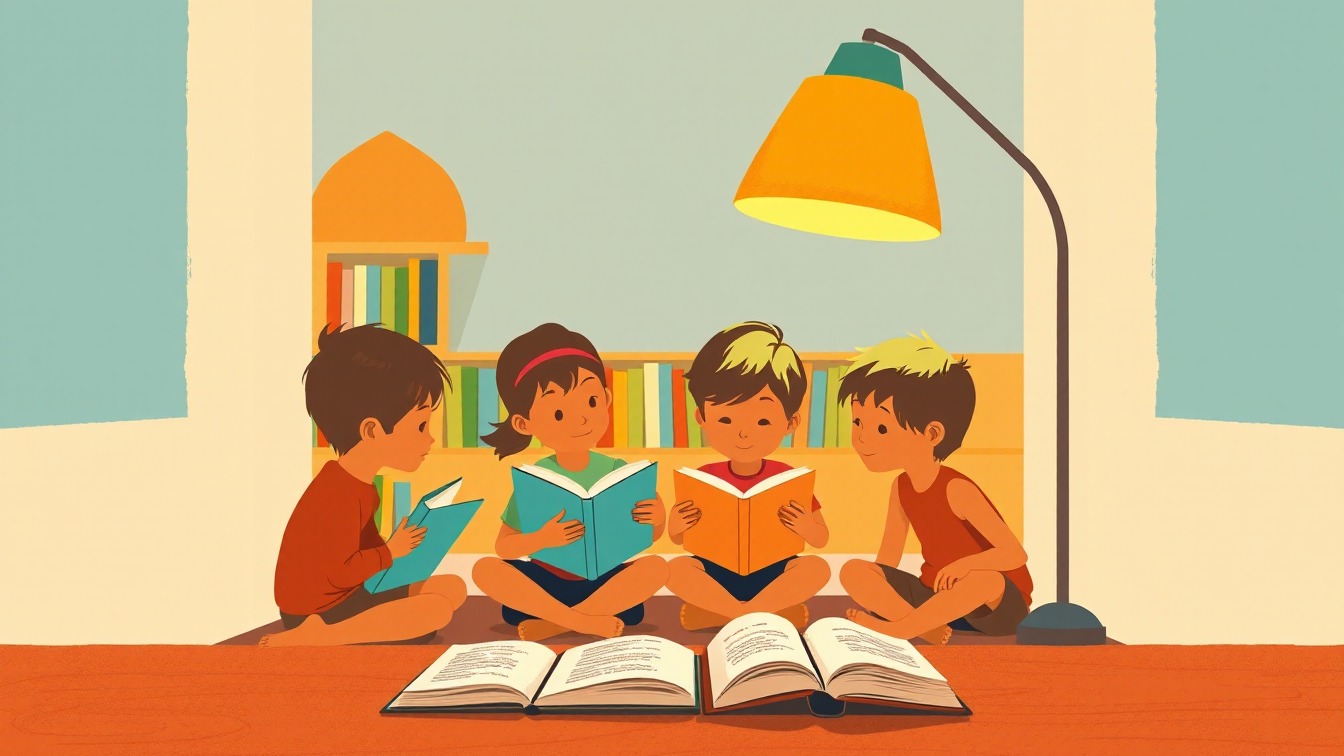Cartel ilustrado: Club Lectura Infantil Gomet Vermell: Anem a la platja, de Verónica Fabregat en Biblioteca, Ripollet