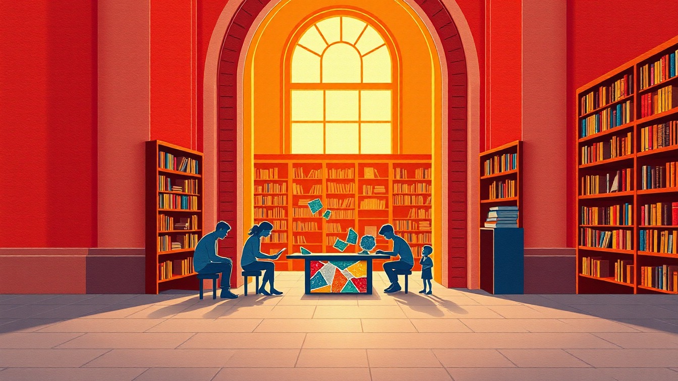 Illustriertes Plakat: Trencadís en família: colors a l'estil Gaudí – Biblioteca del Poblenou, Pineda de Mar