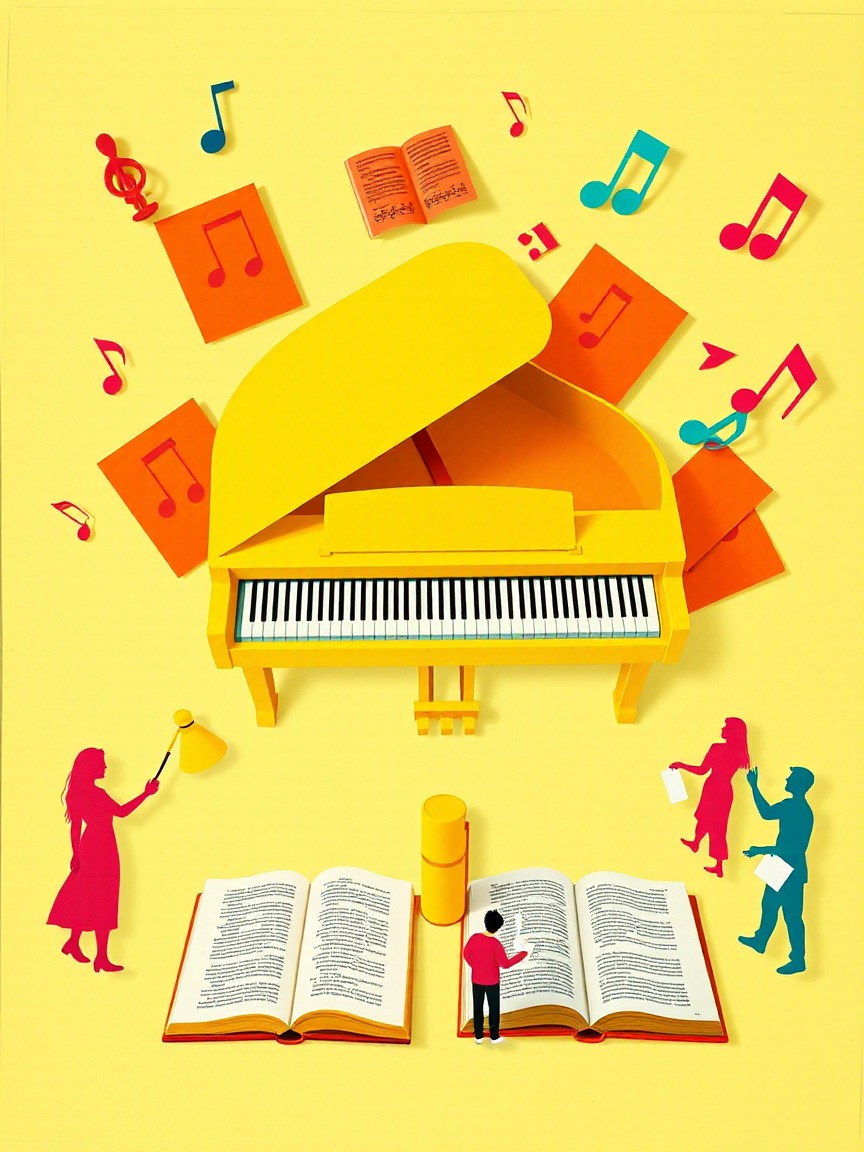 Cartel ilustrado: Club Lectura Infantil Gomet Verd: Aranya toca el piano, de Benjamin Gottwald en Biblioteca, Ripollet