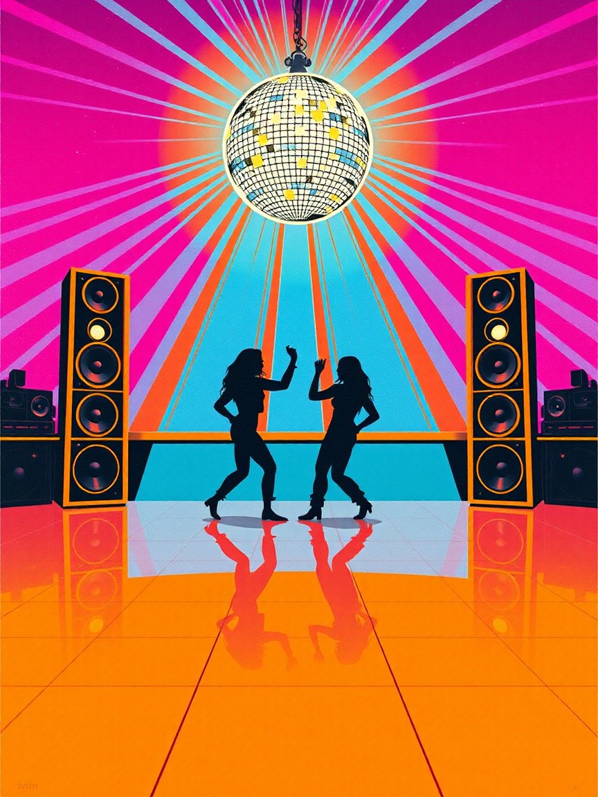 Affiche illustrée: GLAM PARTY à Sauvage Swinger Club, Barcelone