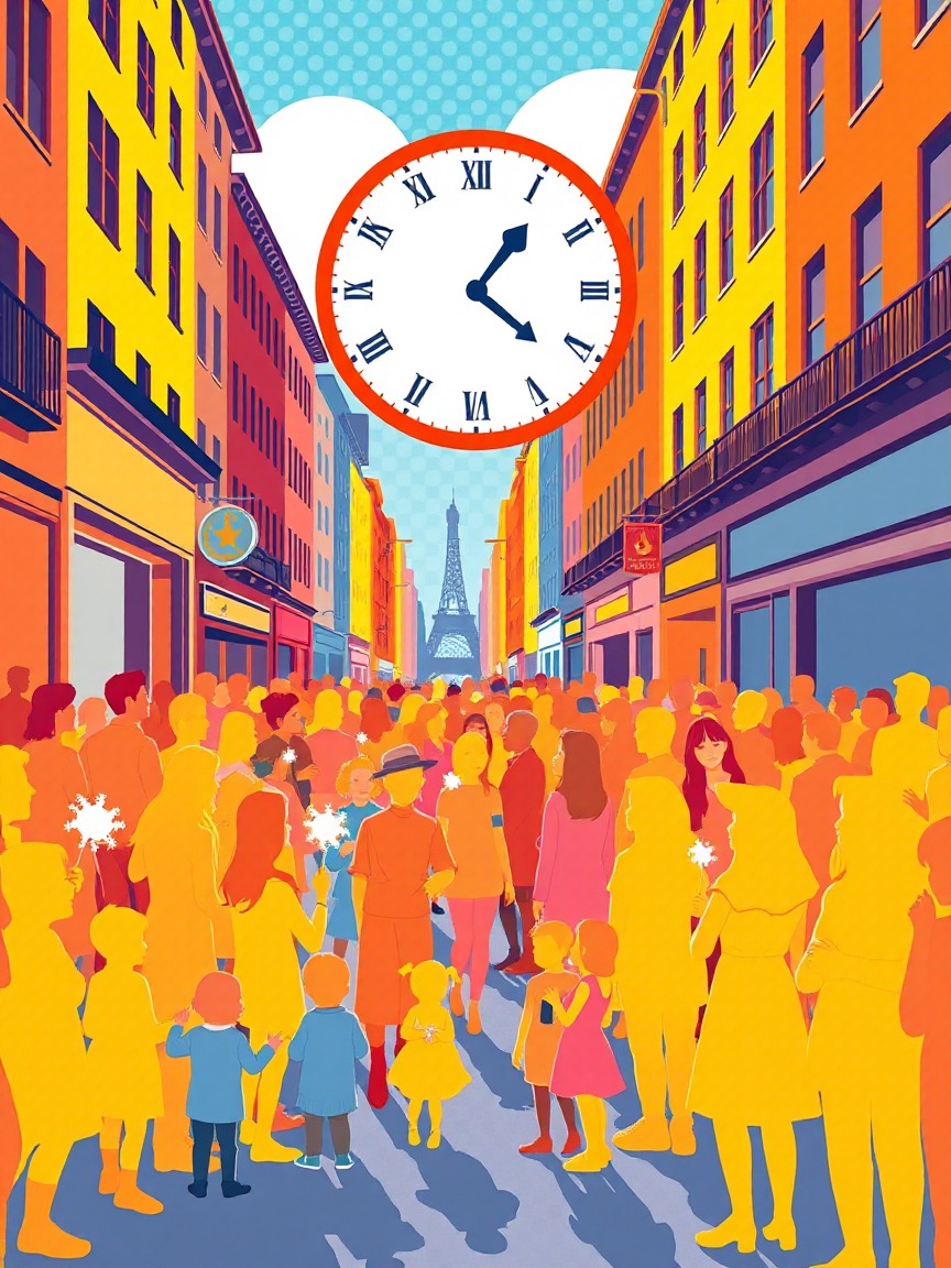 Illustriertes Plakat: Cinc minuts – Teatre Eliseu, Roda de Ter