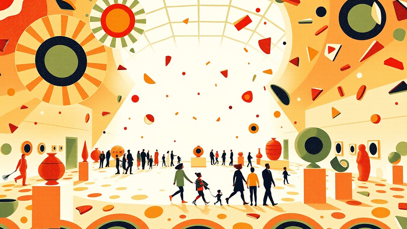 Locandina illustrata: "Aldeas, mil años en la tierra" presso Arkeologi Museoa, Bilbao