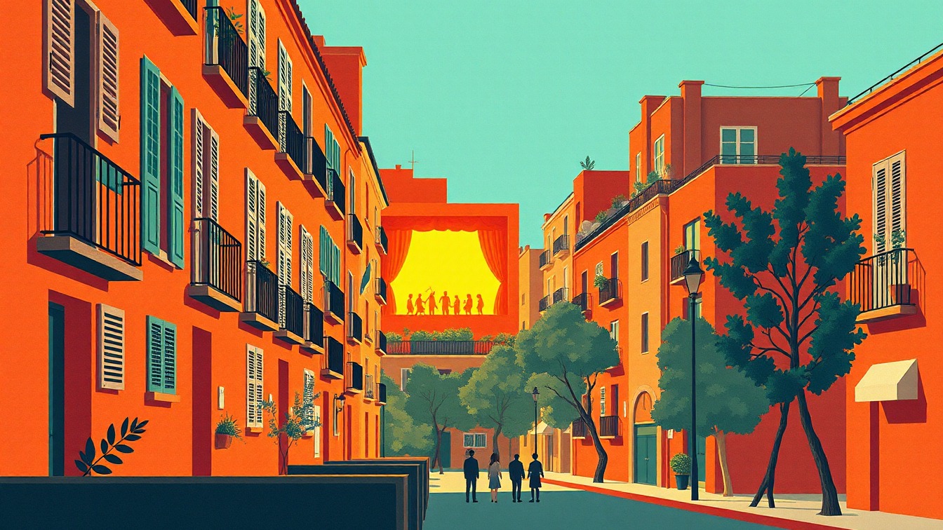 Cartel ilustrado: Espectacle teatral. “Nos Otros” en Biblioteca El Bon Pastor – Josefina Castellví, Barcelona