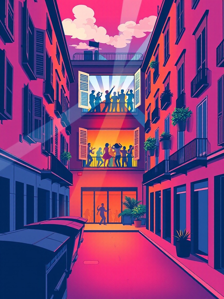 Cartel ilustrado: LA MITAD en Pirandello I - II - III, Madrid