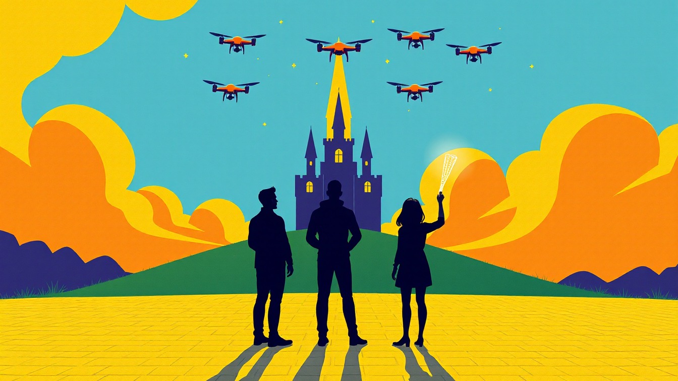 Illustriertes Plakat: DroneArt Show: Harry Potter™ – Hipódromo de la Zarzuela, Madrid