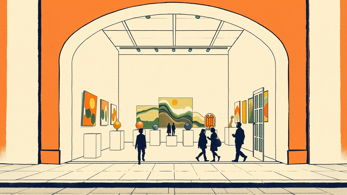 Cartel ilustrado: Exposició "pellScape" en Art Amill, Vinyols i els Arcs