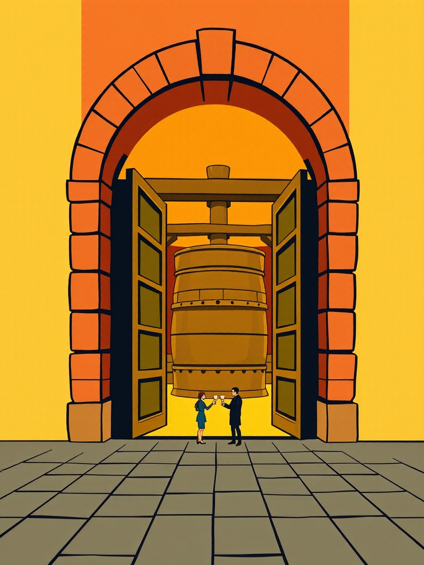 Illustrated poster: Presentació de l'Arqueopòdcast: La vinya de l'Esquerda: El trull, el celler i les fonts documentals at Museu Arqueològic de L'Esquerda, Roda de Ter