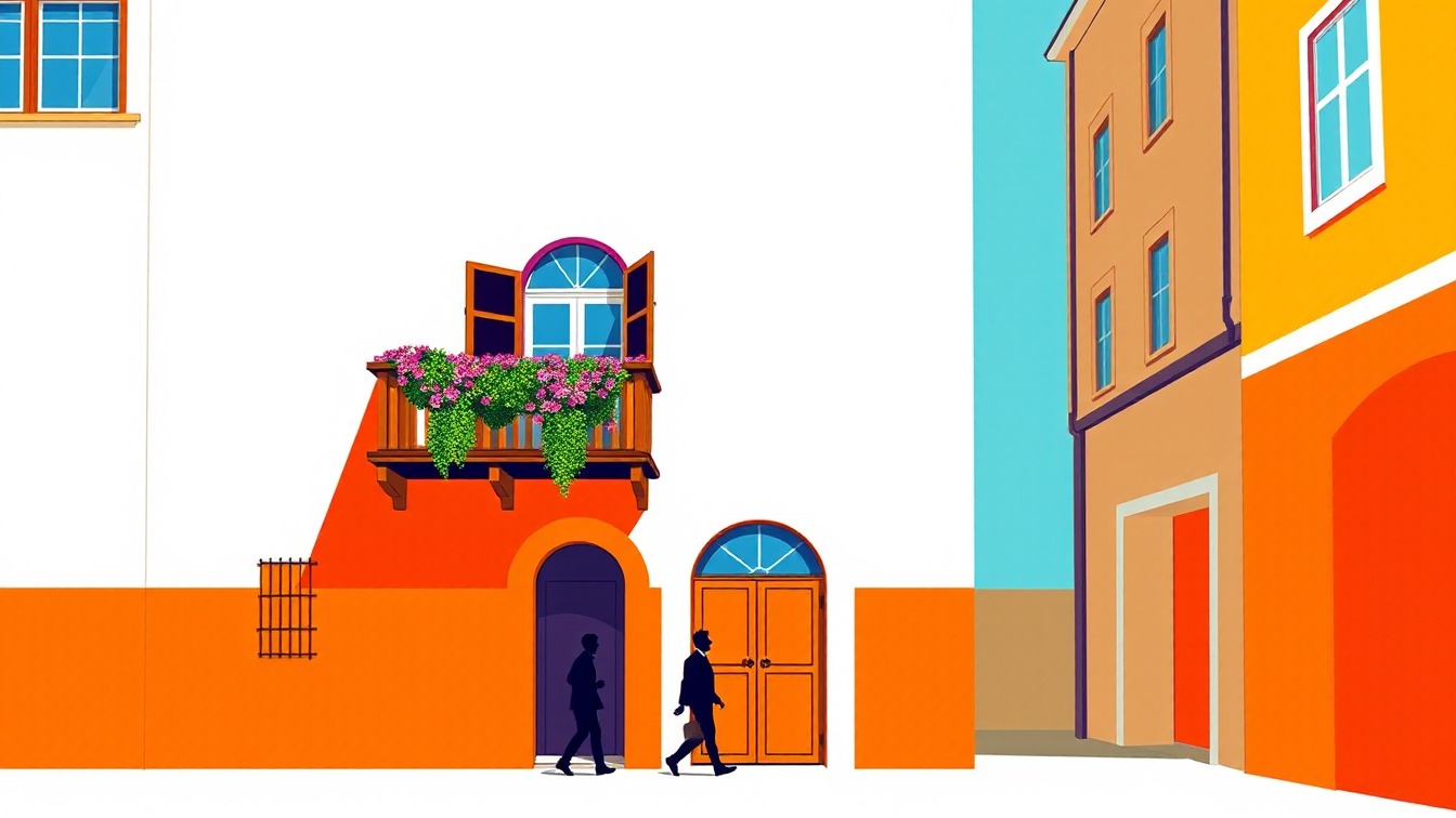 Cartel ilustrado: "Texturas de Hondarribia" en Hondarribia