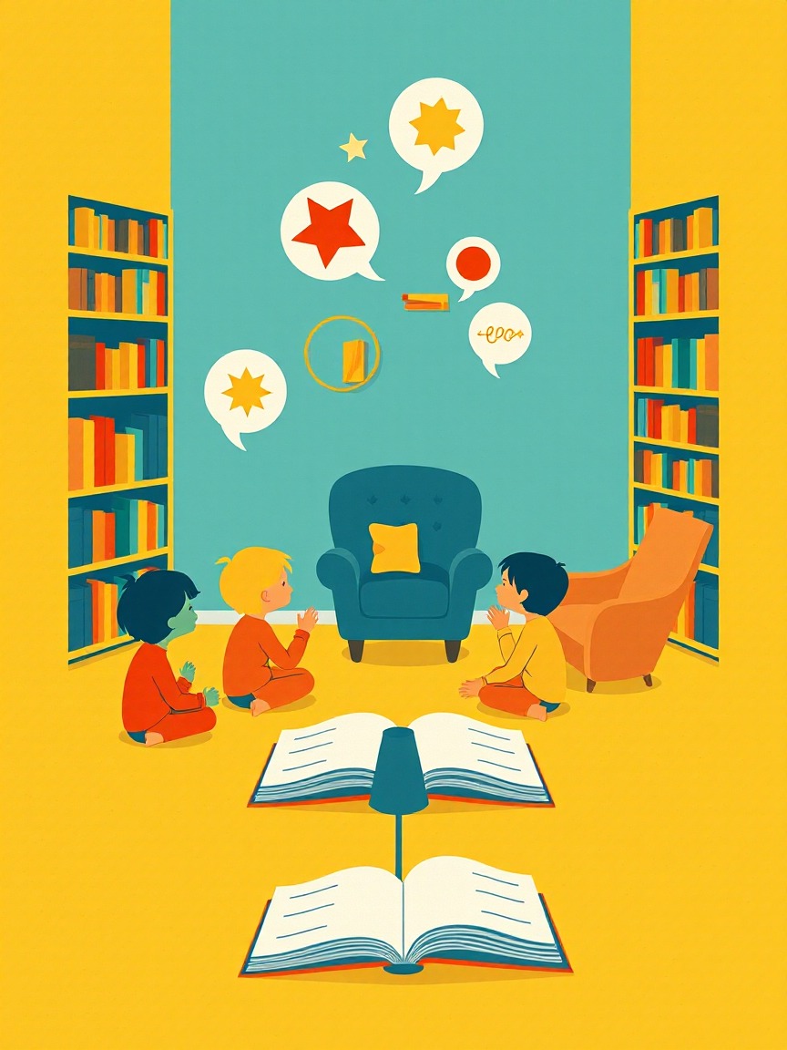 Illustriertes Plakat: La família Melops (6-7 Jahre) – Biblioteca Can Pedrals, Granollers
