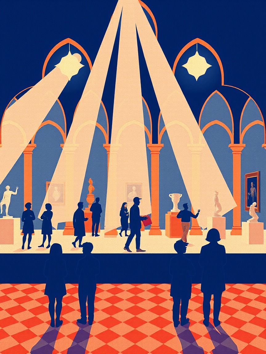 Illustriertes Plakat: Artemisia. Die Magie des Mondes – Planetario de Madrid