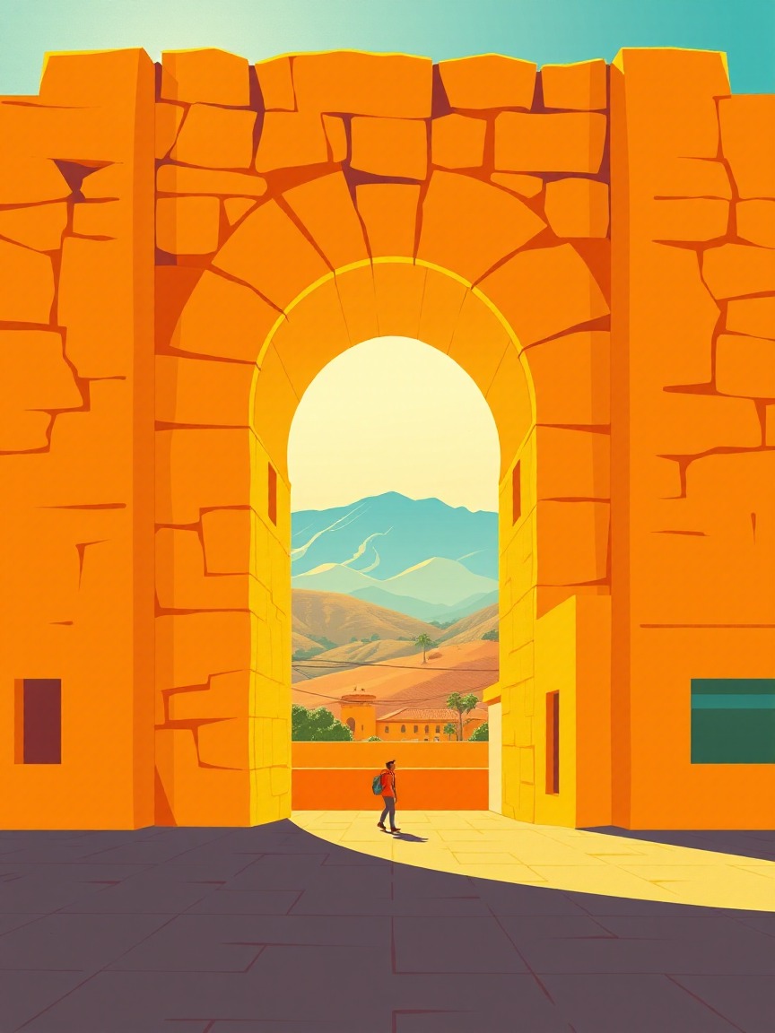 Illustriertes Plakat: Visita comentada general al jaciment arqueològic de l’Esquerda – Museu Arqueològic de L'Esquerda, Roda de Ter