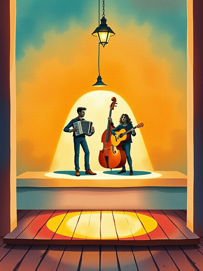 Cartel ilustrado: Fiestas de Durango 2026 (txosnas): CHRISTOPHER SIMPSON & MAR LARGE "KUBA ETA KATALUINIA" en Txosnagunea, Durango